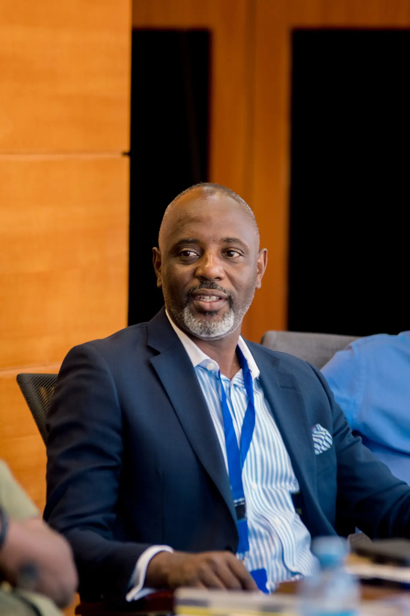 Guest seated during a forum session